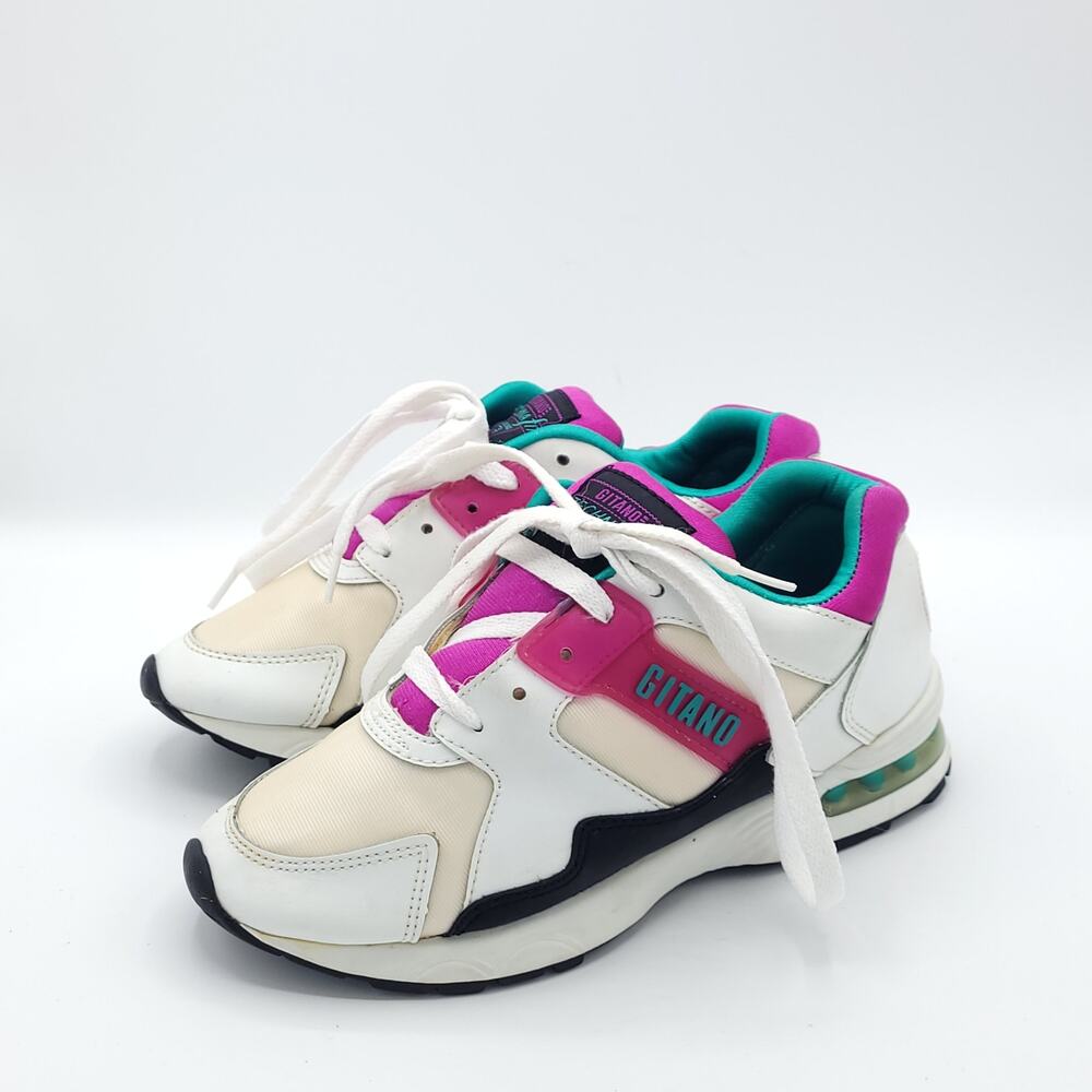 Gitano Techna-Fit  Tennis White purple women's size 5.5